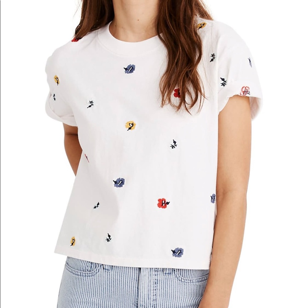 Madewell Floral Cropped Top